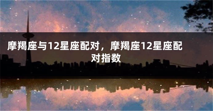 摩羯座与12星座配对，摩羯座12星座配对指数