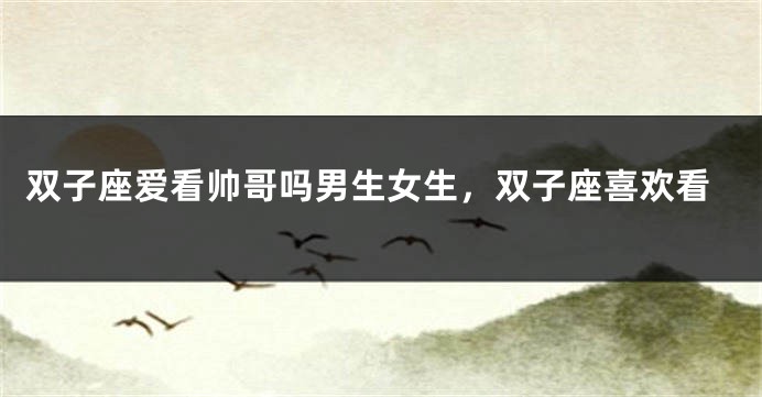 双子座爱看帅哥吗男生女生，双子座喜欢看