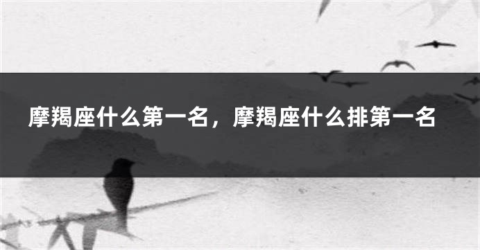 摩羯座什么第一名，摩羯座什么排第一名