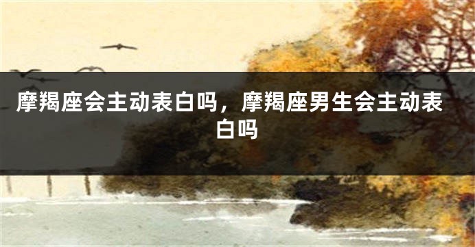 摩羯座会主动表白吗，摩羯座男生会主动表白吗