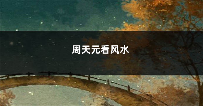 周天元看风水