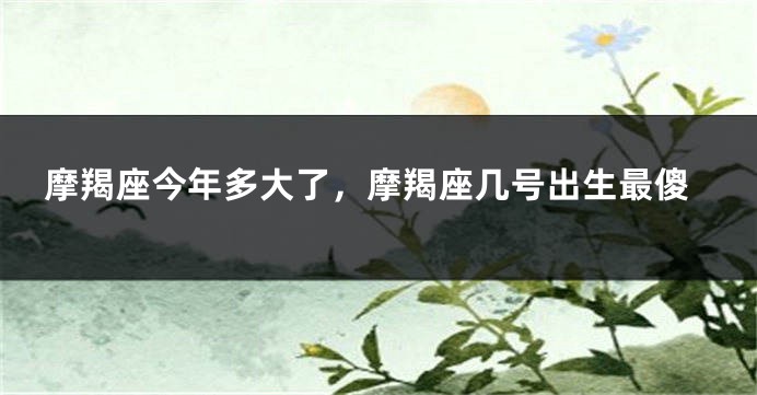 摩羯座今年多大了，摩羯座几号出生最傻