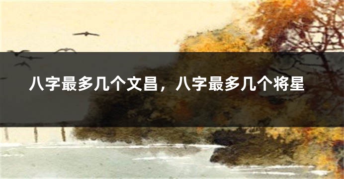 八字最多几个文昌，八字最多几个将星