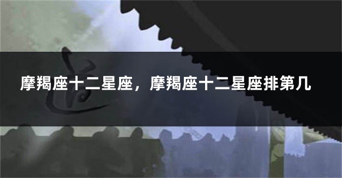 摩羯座十二星座，摩羯座十二星座排第几