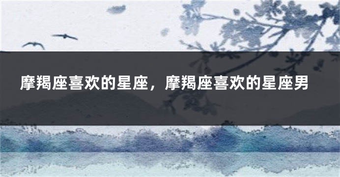 摩羯座喜欢的星座，摩羯座喜欢的星座男