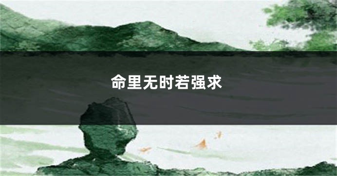 命里无时若强求