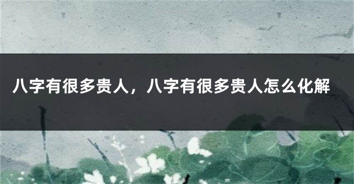八字有很多贵人，八字有很多贵人怎么化解