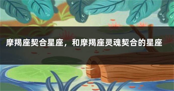 摩羯座契合星座，和摩羯座灵魂契合的星座
