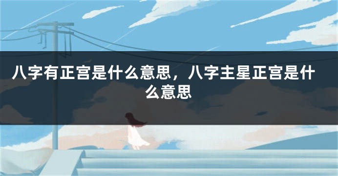 八字有正宫是什么意思，八字主星正宫是什么意思