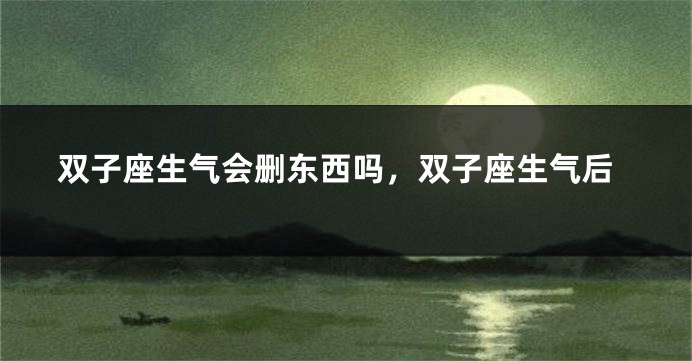 双子座生气会删东西吗，双子座生气后