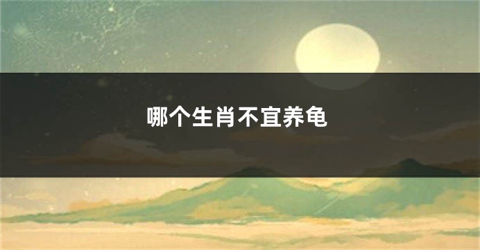 哪个生肖不宜养龟