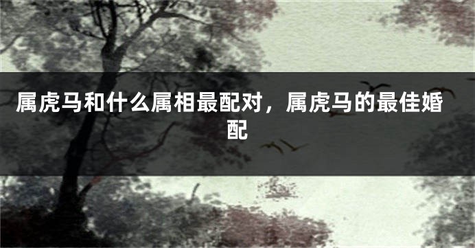 属虎马和什么属相最配对，属虎马的最佳婚配