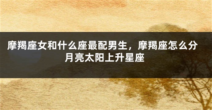 摩羯座女和什么座最配男生，摩羯座怎么分月亮太阳上升星座