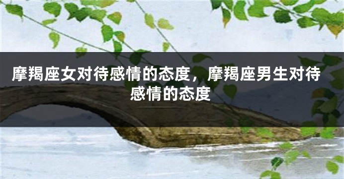 摩羯座女对待感情的态度,摩羯座男生对待感情的态度