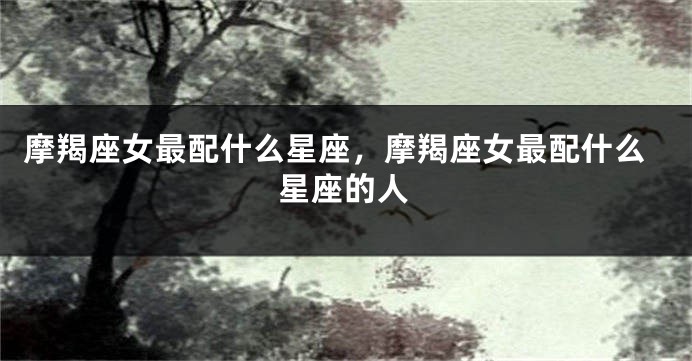 摩羯座女最配什么星座，摩羯座女最配什么星座的人