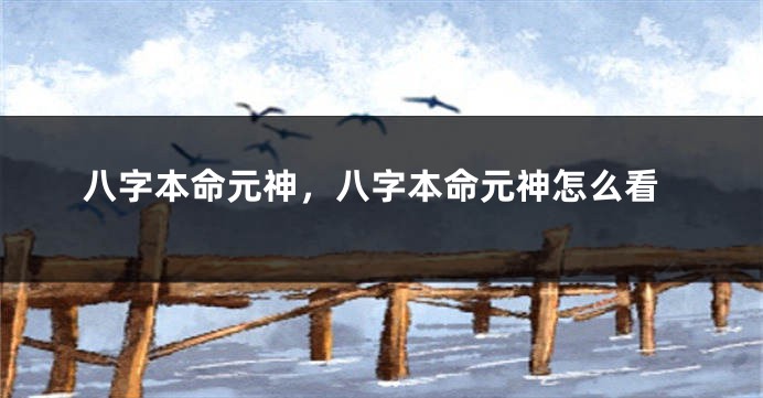 八字本命元神，八字本命元神怎么看