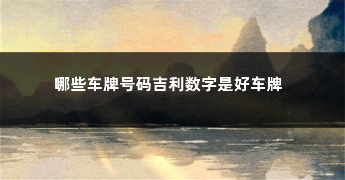 哪些车牌号码吉利数字是好车牌