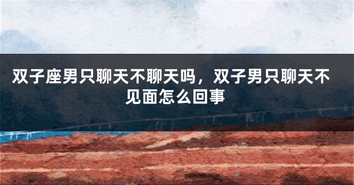 双子座男只聊天不聊天吗，双子男只聊天不见面怎么回事
