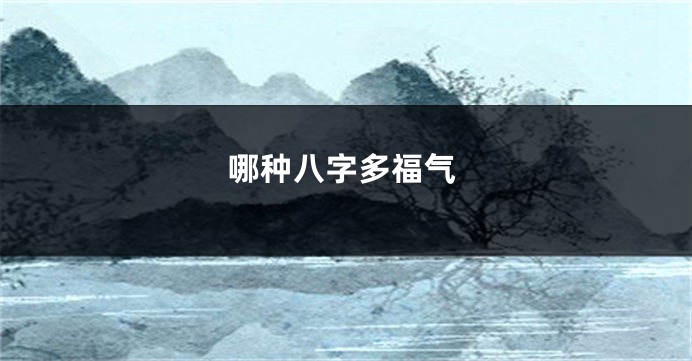 哪种八字多福气