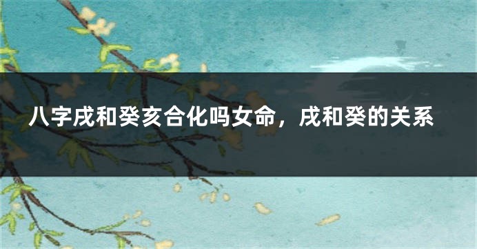 八字戌和癸亥合化吗女命，戌和癸的关系