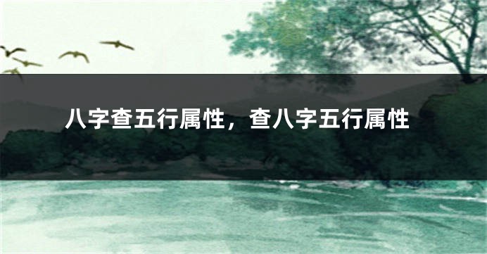 八字查五行属性，查八字五行属性