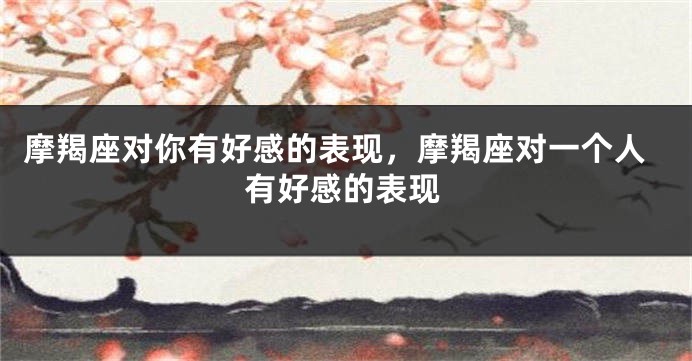 摩羯座对你有好感的表现,摩羯座对一个人有好感的表现