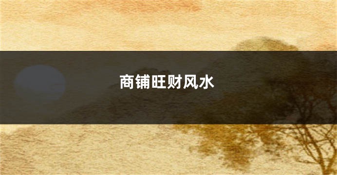 商铺旺财风水