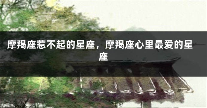 摩羯座惹不起的星座，摩羯座心里最爱的星座