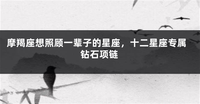 摩羯座想照顾一辈子的星座，十二星座专属钻石项链