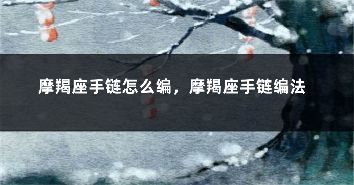 摩羯座手链怎么编，摩羯座手链编法
