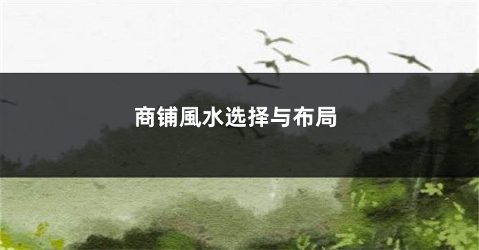 商铺風水选择与布局