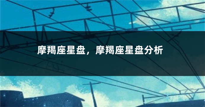 摩羯座星盘，摩羯座星盘分析