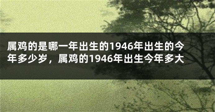 属鸡的是哪一年出生的1946年出生的今年多少岁，属鸡的1946年出生今年多大