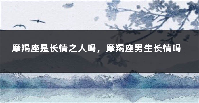 摩羯座是长情之人吗，摩羯座男生长情吗