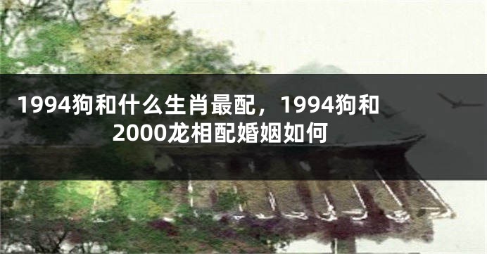 1994狗和什么生肖最配，1994狗和2000龙相配婚姻如何