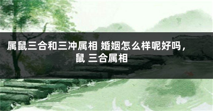 属鼠三合和三冲属相 婚姻怎么样呢好吗，鼠 三合属相