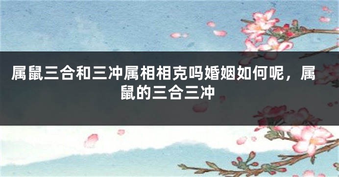 属鼠三合和三冲属相相克吗婚姻如何呢，属鼠的三合三冲