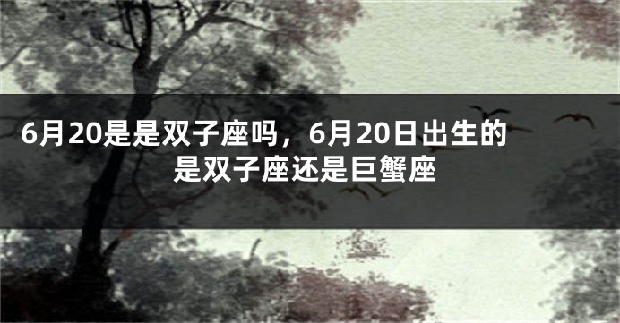 6月20是是双子座吗,6月20日出生的是双子座还是巨蟹座