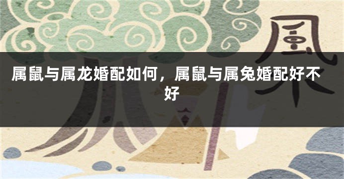 属鼠与属龙婚配如何，属鼠与属兔婚配好不好