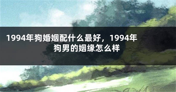 1994年狗婚姻配什么最好，1994年狗男的姻缘怎么样