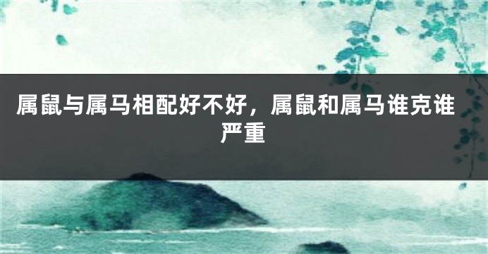 属鼠与属马相配好不好，属鼠和属马谁克谁严重