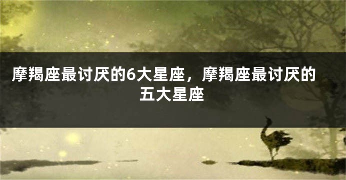 摩羯座最讨厌的6大星座，摩羯座最讨厌的五大星座