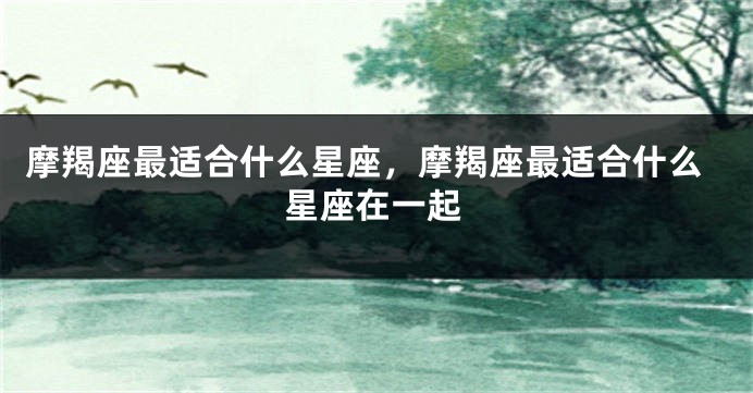 摩羯座最适合什么星座，摩羯座最适合什么星座在一起