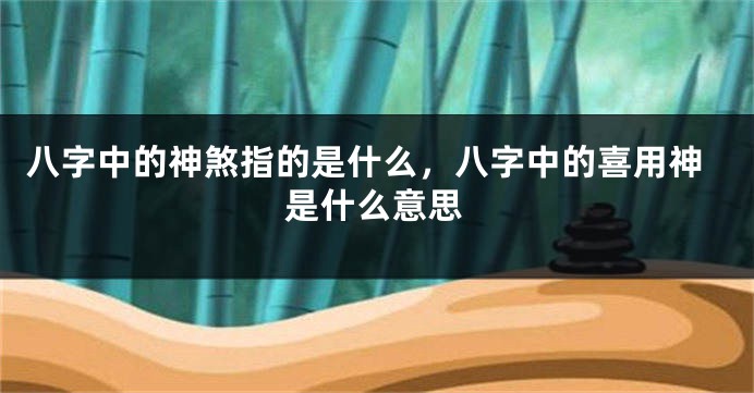 八字中的神煞指的是什么，八字中的喜用神是什么意思