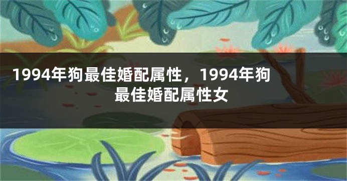 1994年狗最佳婚配属性，1994年狗最佳婚配属性女