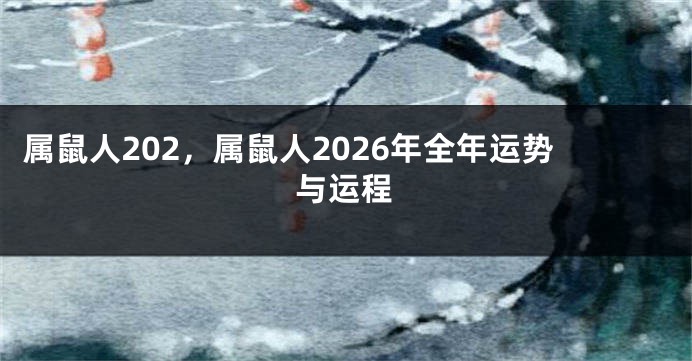 属鼠人202，属鼠人2026年全年运势与运程
