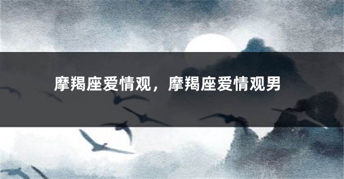 摩羯座爱情观，摩羯座爱情观男