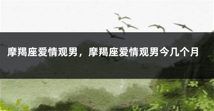 摩羯座爱情观男，摩羯座爱情观男今几个月