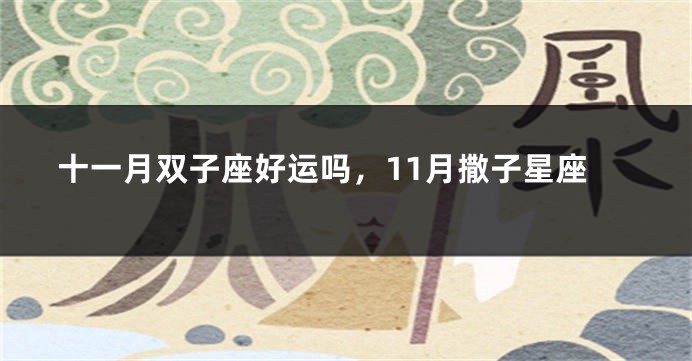 十一月双子座好运吗，11月撒子星座