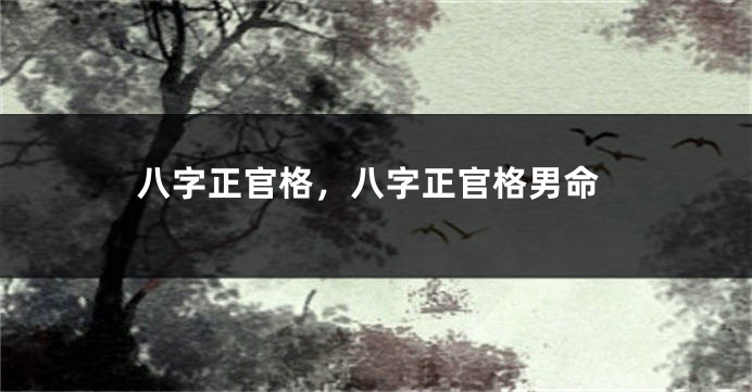 八字正官格，八字正官格男命